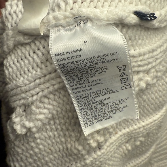 Nautica White Turtleneck Cable Knit Sweater Size Small - Picture 7 of 7